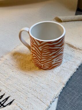 Jonathan Adler Orange Zebra Stripe Coffee Mug  12oz